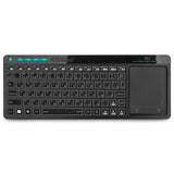 Rii K18 Plus Wireless Multimedia English Russian Spanish Hebrew Keyboard 3-LED Color Backlit with Multi-Touch for TV Box,PC