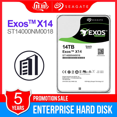Seagate Exos 7E2 14TB SATA 6Gb/s 128MB Cache 3.5-Inch Enterprise Hard Drive ST14000NM0018