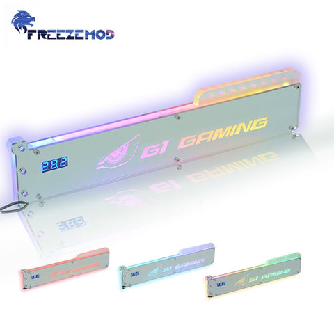 FREEZEMOD XKZJ-WD VGA Holder With Temperature Monitor Display Graphics Card Bracket Thermometer Double Mirror Slidable For MOD