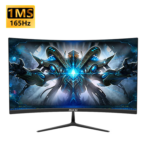 MUCAI 24 Inch Curved 144Hz Monitor Computer Desktop MVA PC Screen 165Hz HD Ultra Thin Gaming Lcd Display HDMI/DP