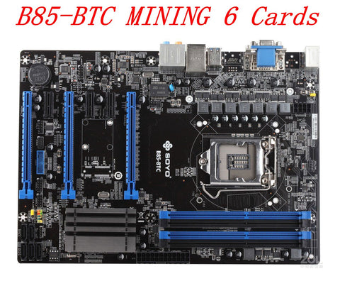 Used mining BTC B85-BTC  6PCI-E Desktop Motherboard B85 LGA 1150 DDR3 16G SATA3 USB3.0