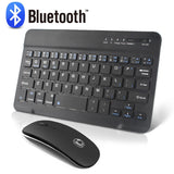 Wireless Keyboard and Mouse Mini Rechargeable bluetooth Keyboard With Mouse Spanish Russian Keyboard For PC Tablet Phone