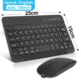 Wireless Keyboard and Mouse Mini Rechargeable bluetooth Keyboard With Mouse Spanish Russian Keyboard For PC Tablet Phone