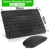 Wireless Keyboard and Mouse Mini Rechargeable bluetooth Keyboard With Mouse Spanish Russian Keyboard For PC Tablet Phone