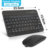 Wireless Keyboard and Mouse Mini Rechargeable bluetooth Keyboard With Mouse Spanish Russian Keyboard For PC Tablet Phone