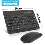 Wireless Keyboard and Mouse Mini Rechargeable bluetooth Keyboard With Mouse Spanish Russian Keyboard For PC Tablet Phone