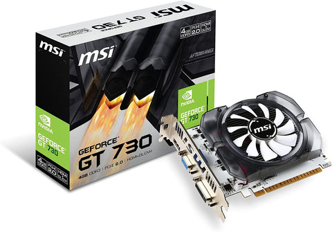 MSI Nvidia 4GB GT730 DDR3 128 Bit N730-4GD3V2 HDMI DVI VGA 4GB memory design multi-monitor or 4K systems 4096 MB DDR3 memory
